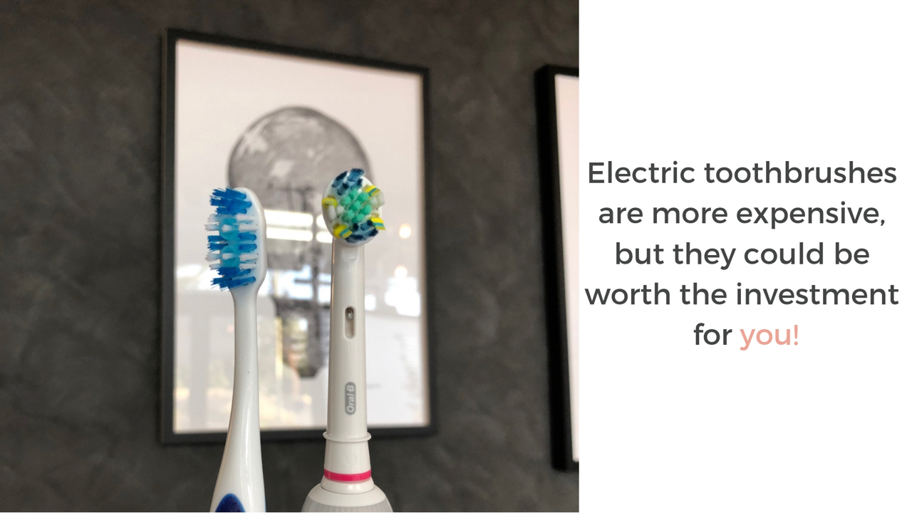 Electric toothbrush next to manual toothbrush - choose wisely