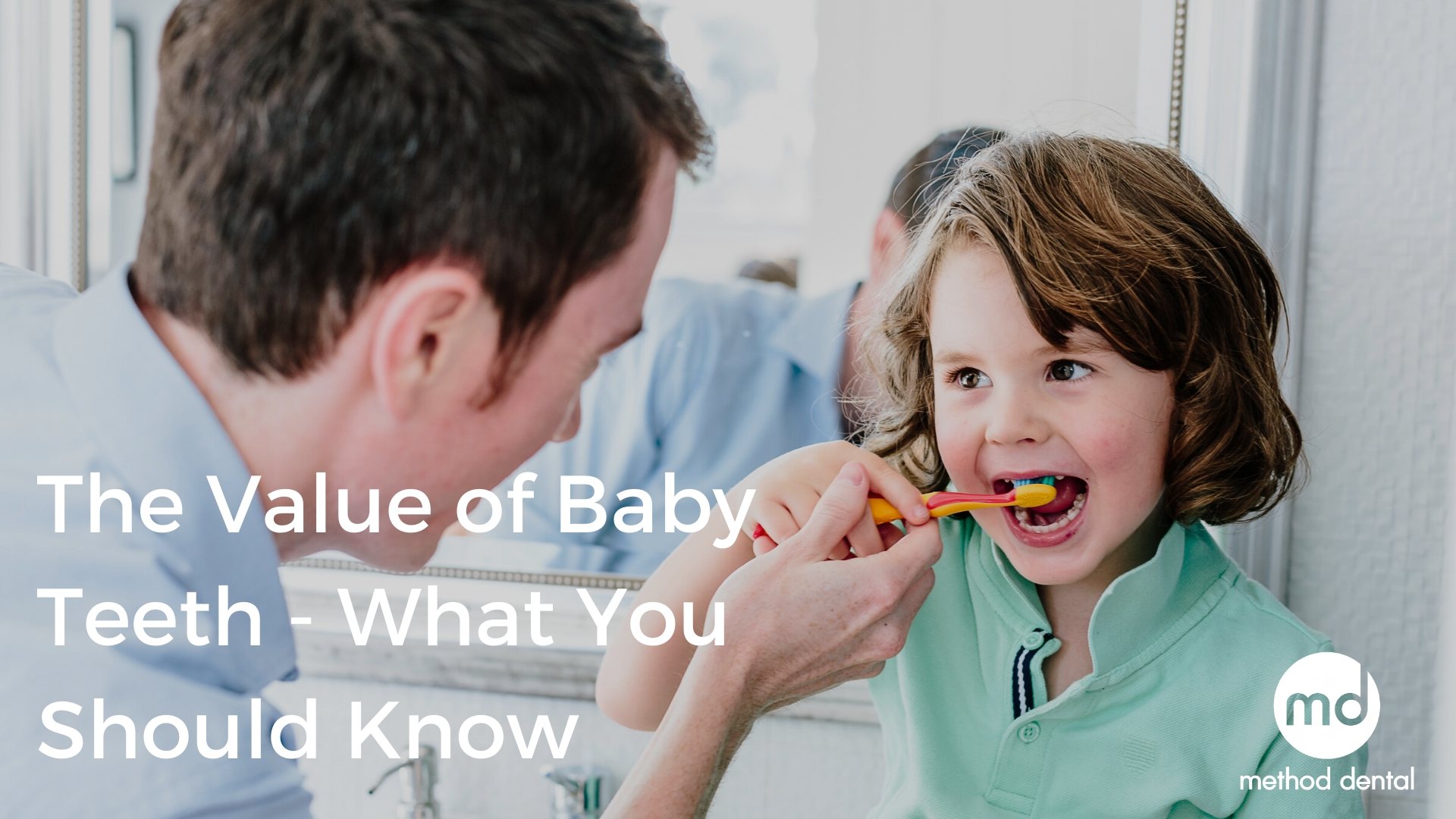 Dr. Grant of Method Dental brushing a child's teeth