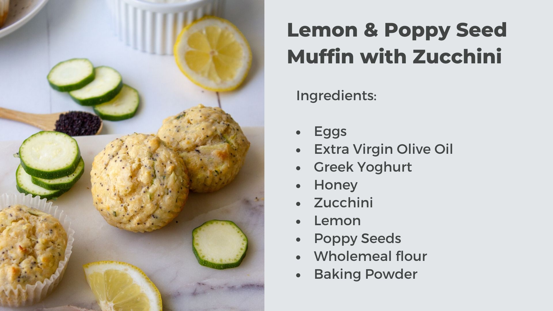 Lemon and zucchini muffins